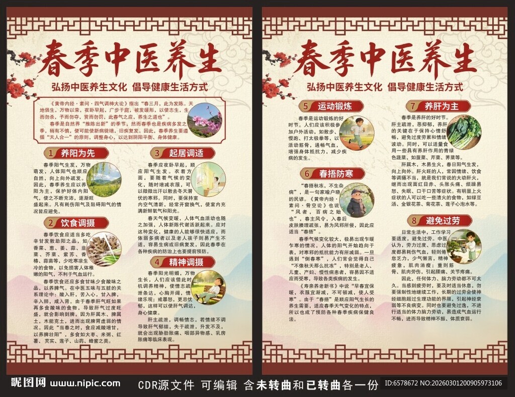 春季中医养生宣传海报