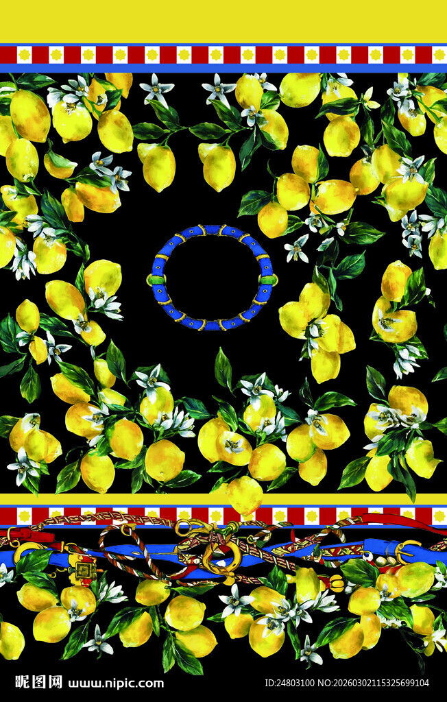 黄色花卉图案织物纹理