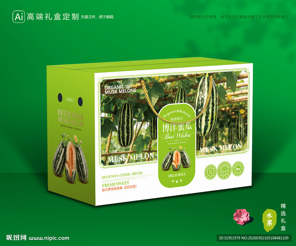 甜瓜包装 博洋蜜瓜礼盒