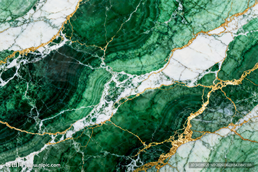 祖母绿鎏金大理石纹理图案