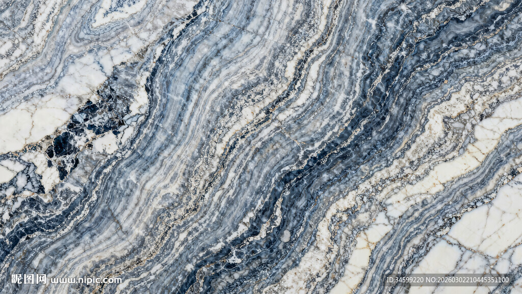 蓝白大理石纹理图案