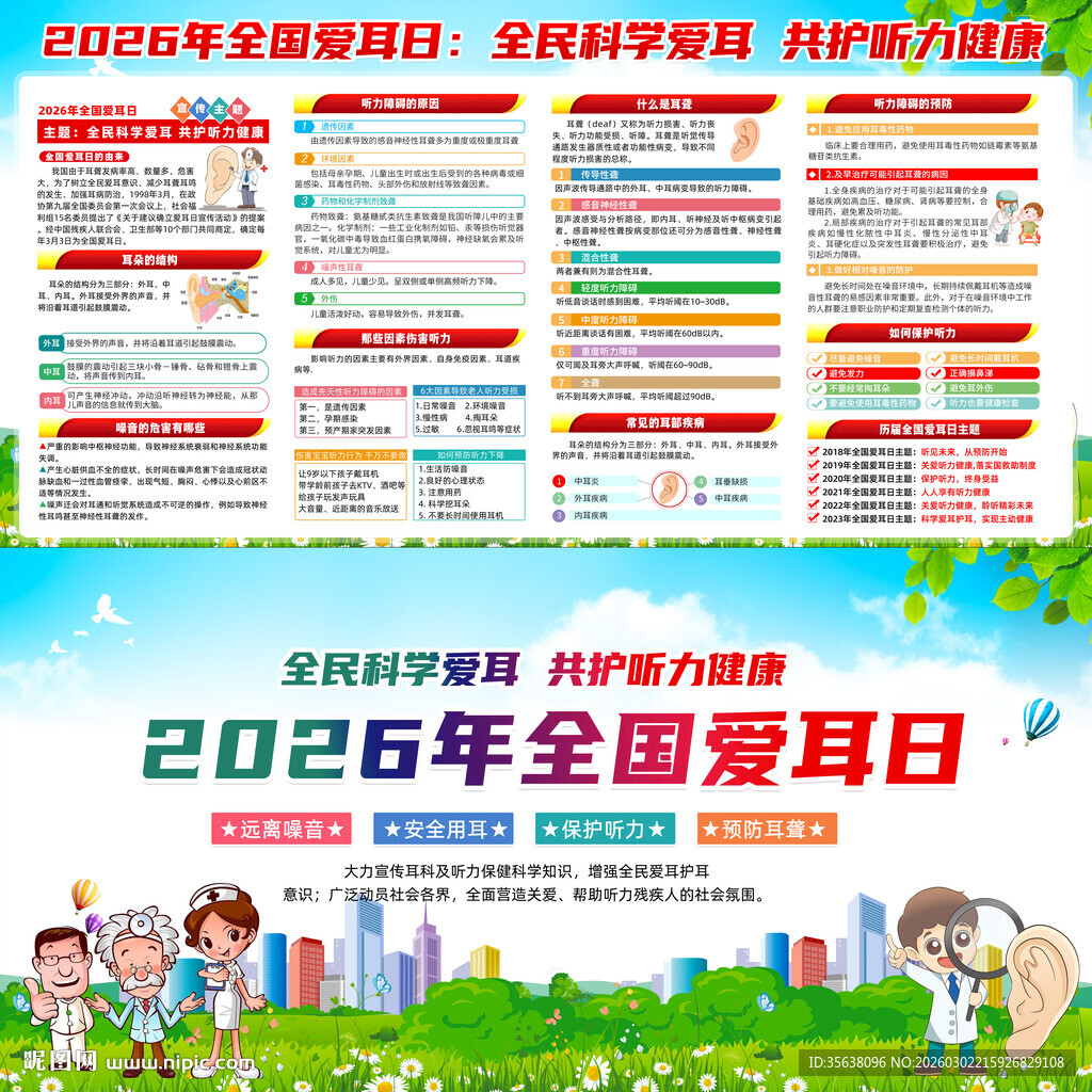 全国爱耳日知识展板