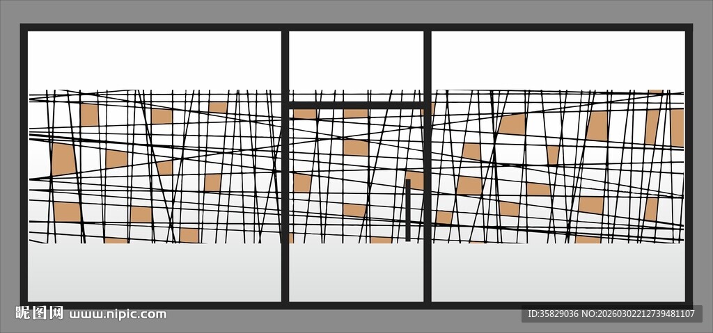 抽象几何三联装饰画