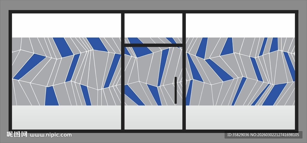 抽象几何蓝色碎片图案