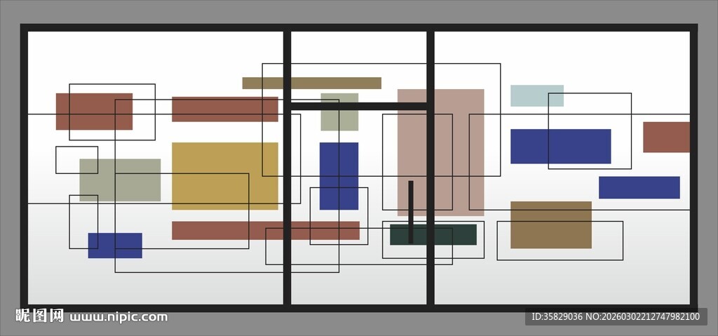 现代简约抽象几何装饰画