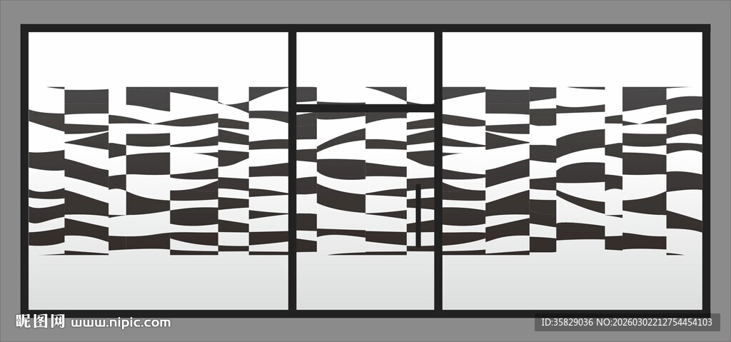 黑白条纹抽象艺术图案