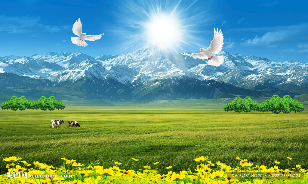 蓝天白云大草原