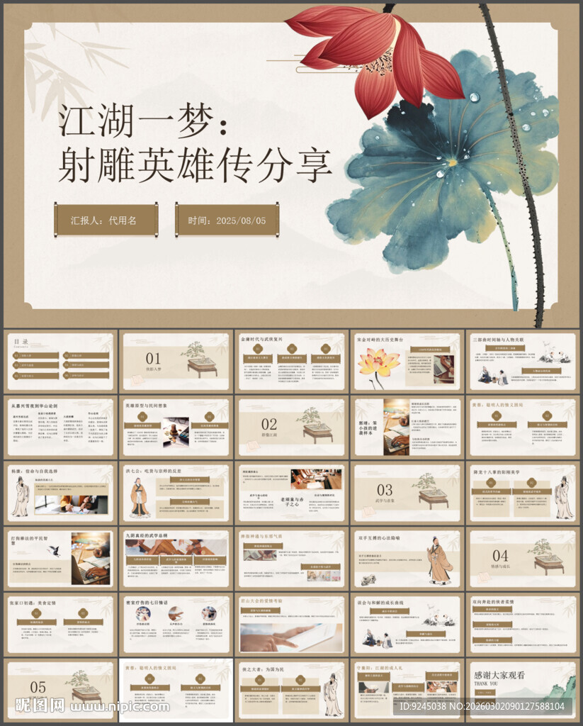 射雕英雄传读书分享PPT模板