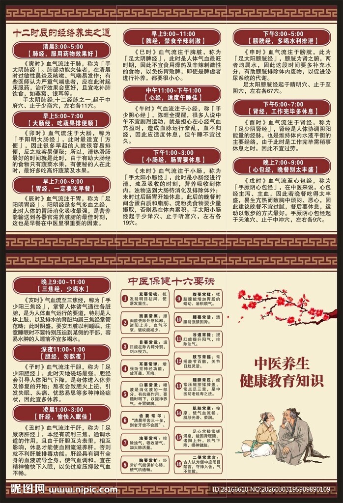 中医养生知识三折页