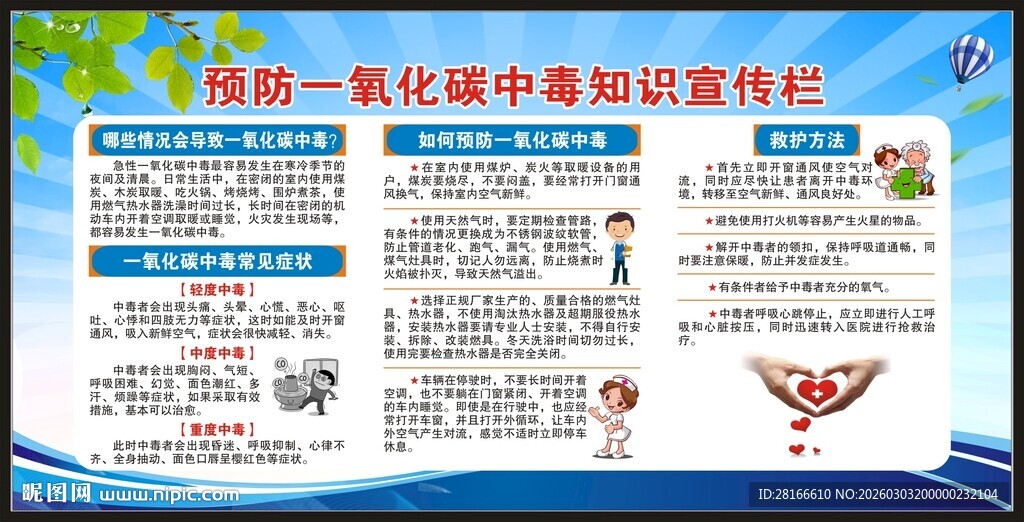 预防一氧化碳中毒宣传栏