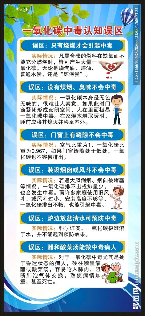 谨防一氧化碳中毒展架