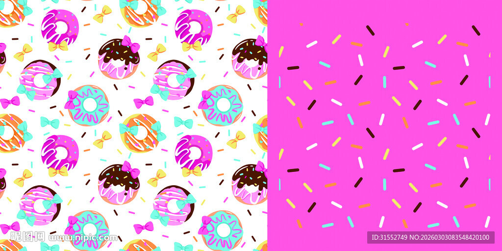 可爱卡通甜甜圈粉色背景图
