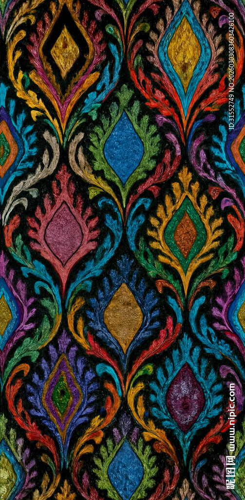 多彩民族风几何图案花纹