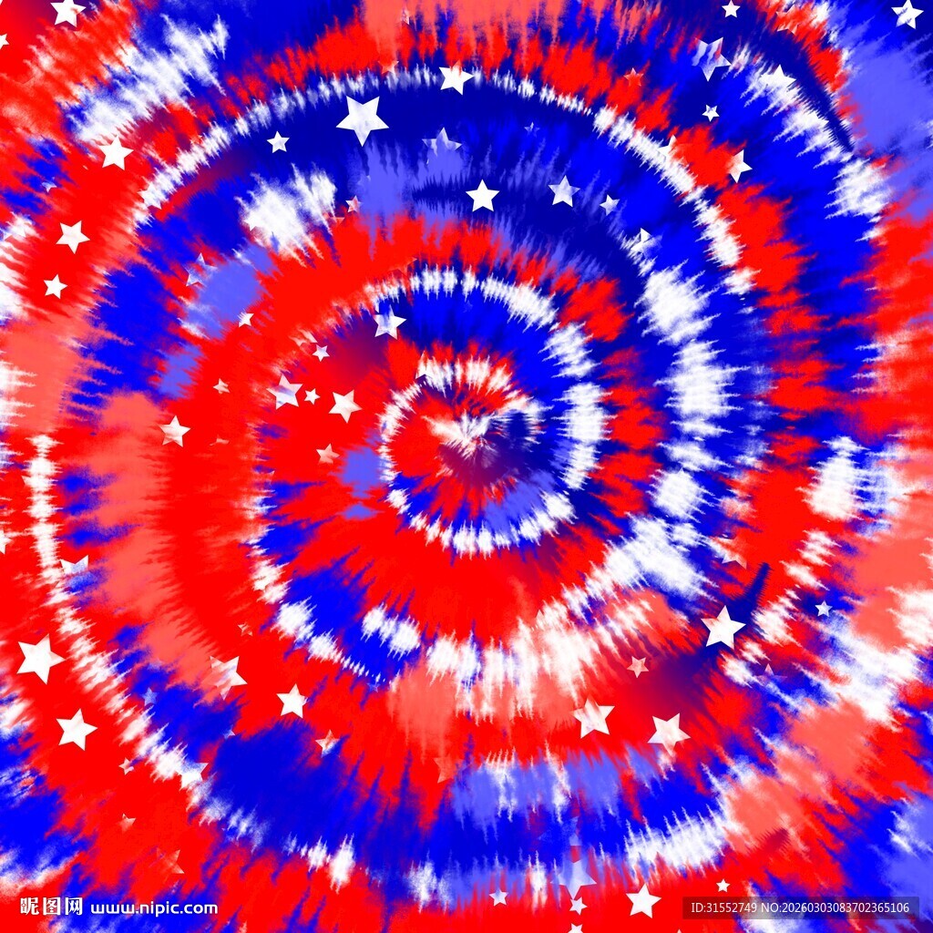 红蓝白旋涡星图案