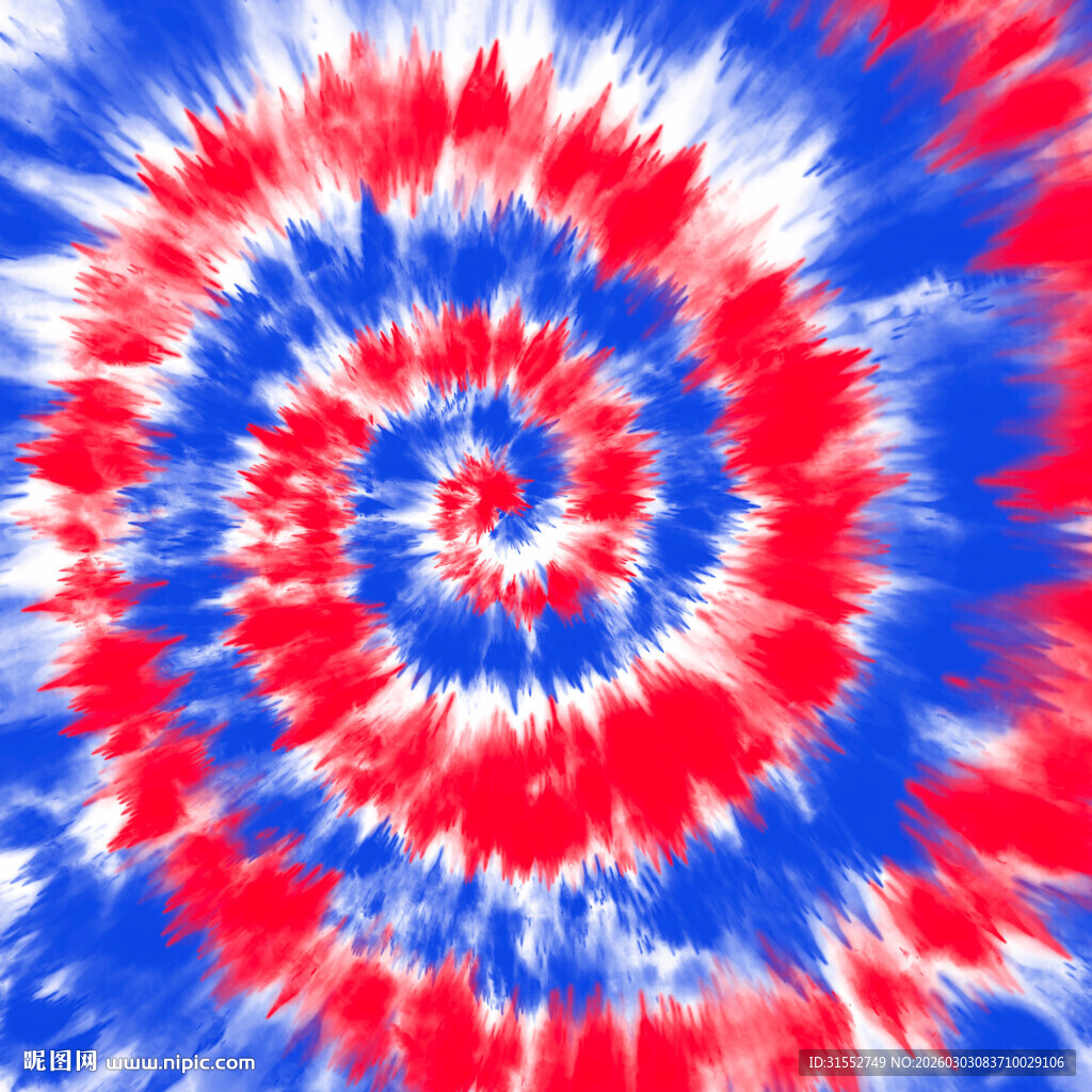 红蓝扎染螺旋图案