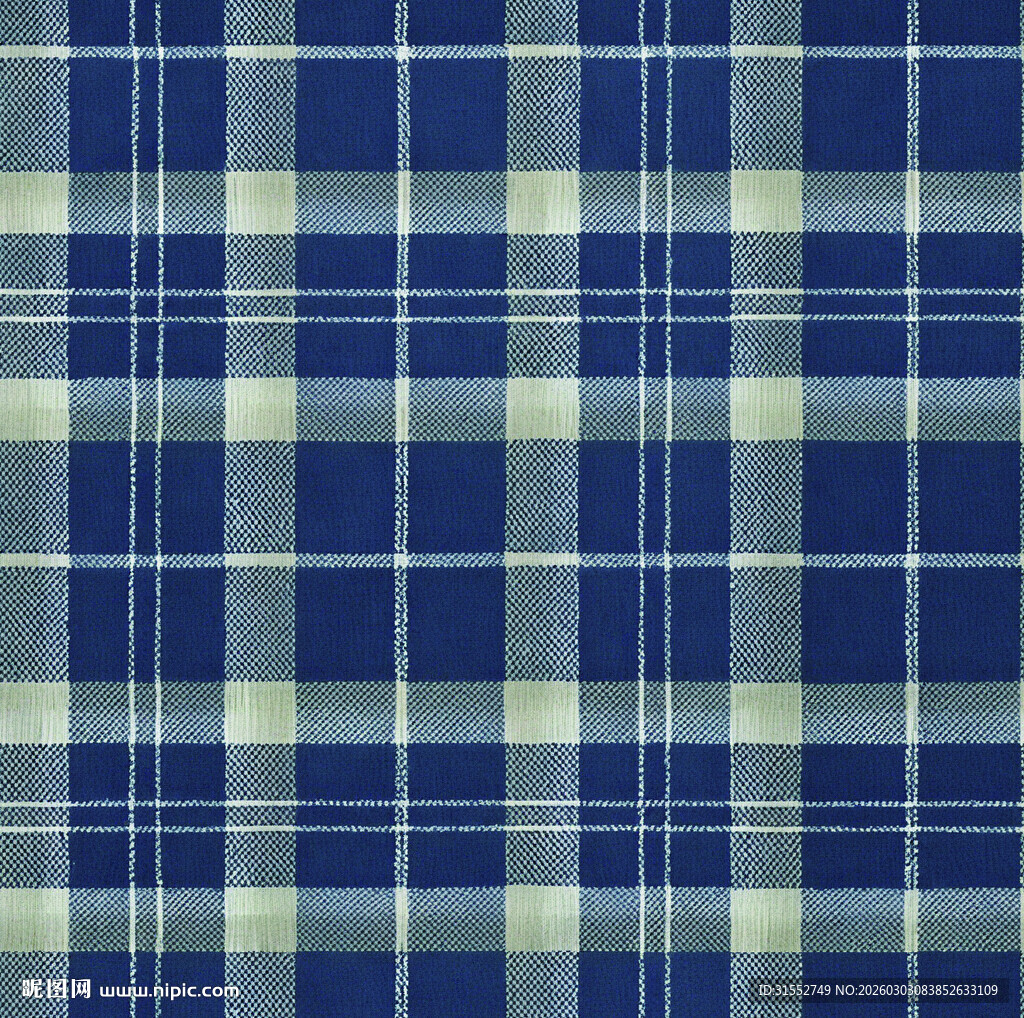 蓝绿格子布料纹理图案
