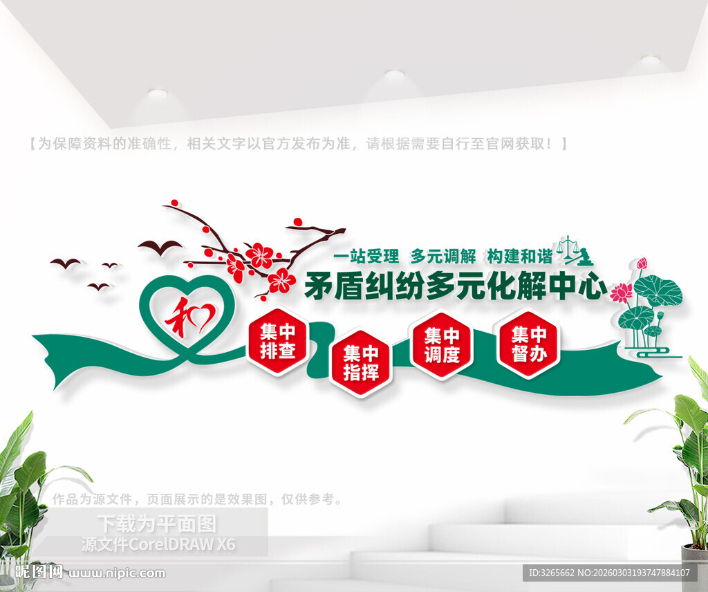 矛盾纠纷多元化解中心文化墙
