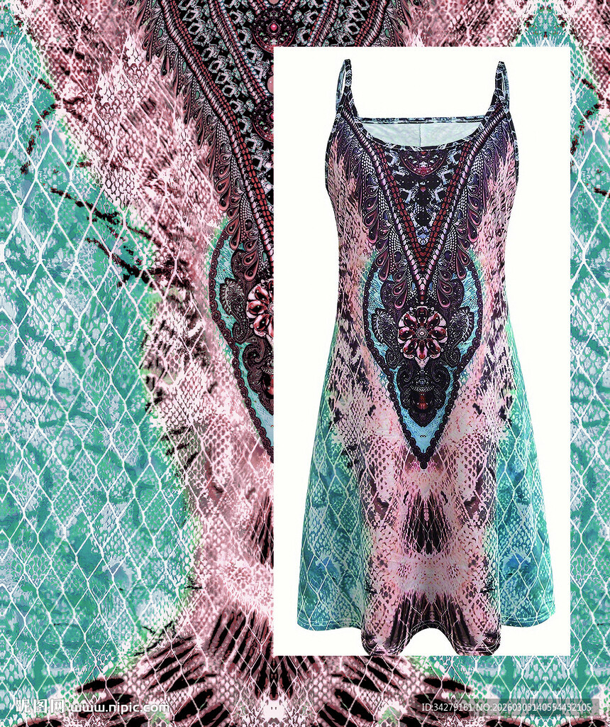 抽象佩斯利花纹服饰图案