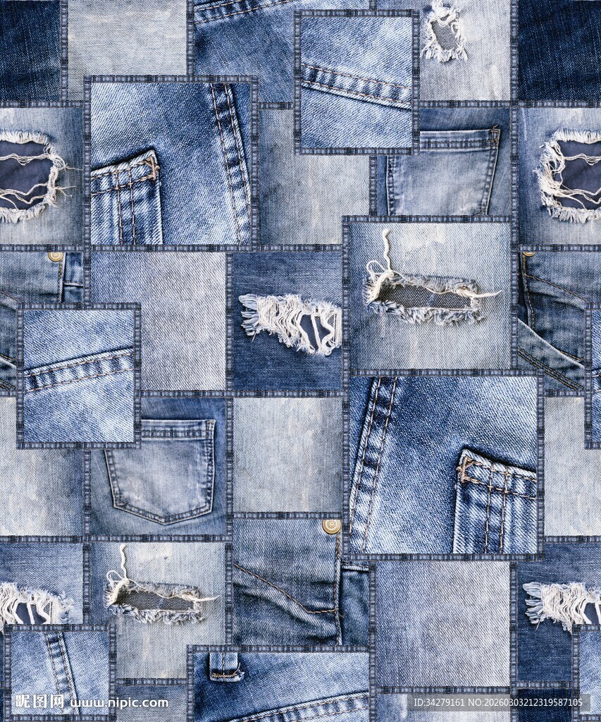 牛仔布拼接图案纹理