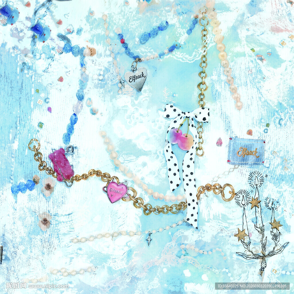 梦幻手绘风珠宝饰品展示