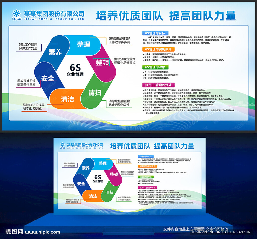 6S标准化管理制度展板