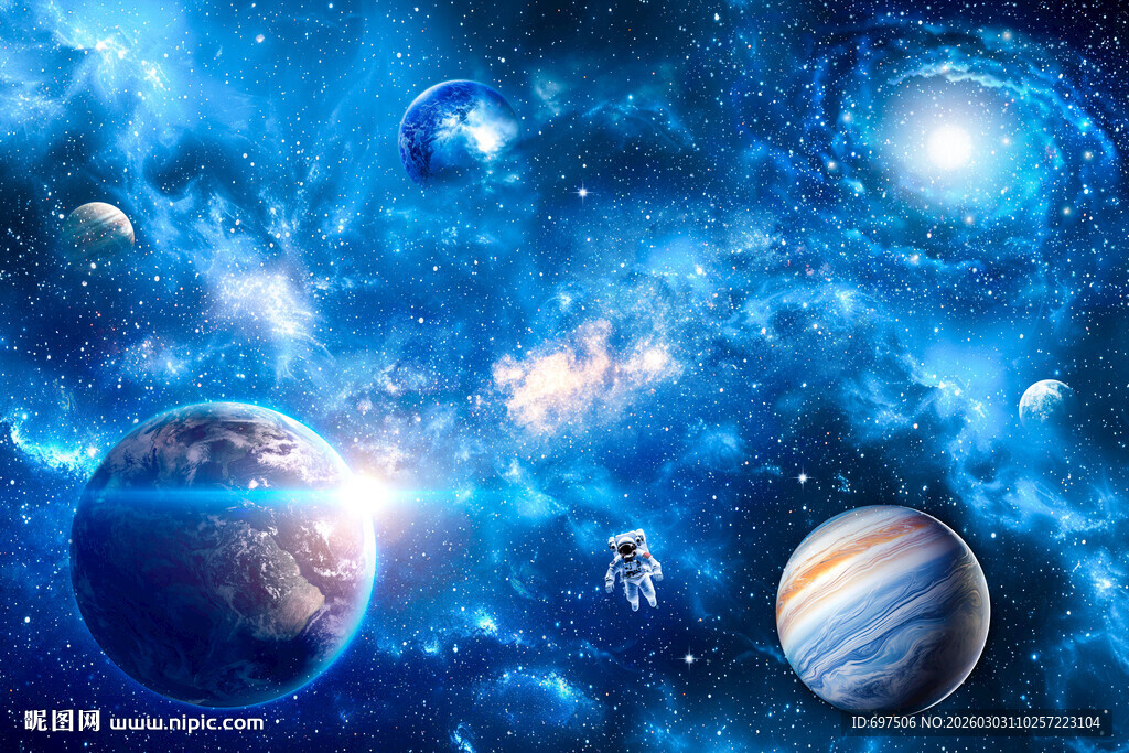 宇宙星球太空银河星空宇航员背景