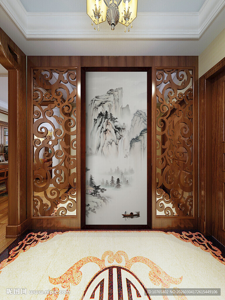 中式客厅古典装饰画墙面