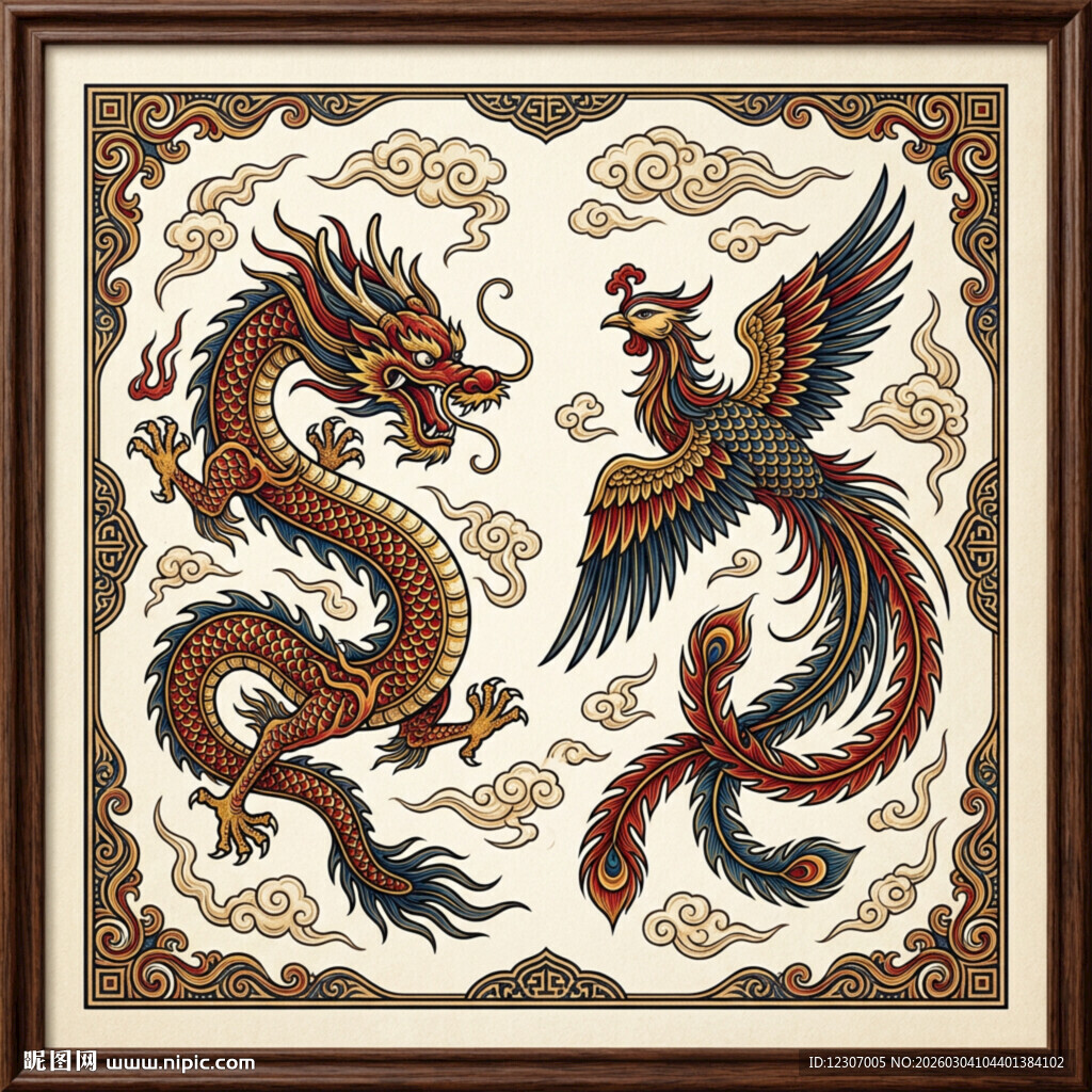 龙凤呈祥中式传统图案