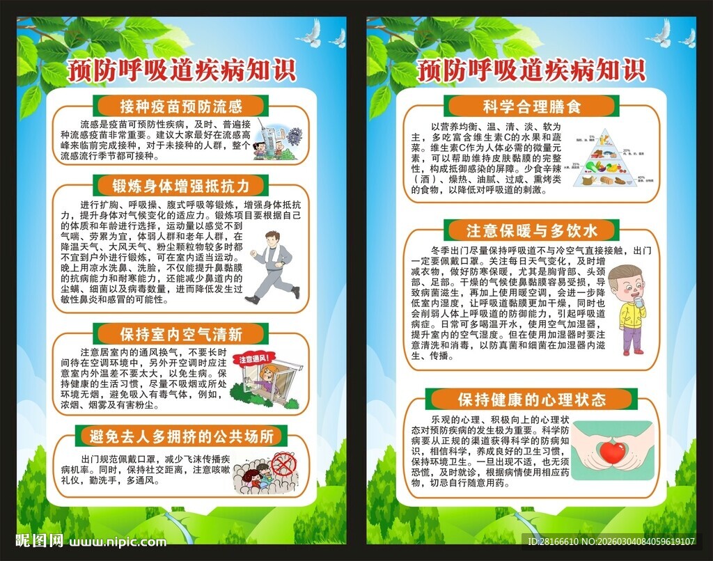 预防呼吸道传染病知识海报