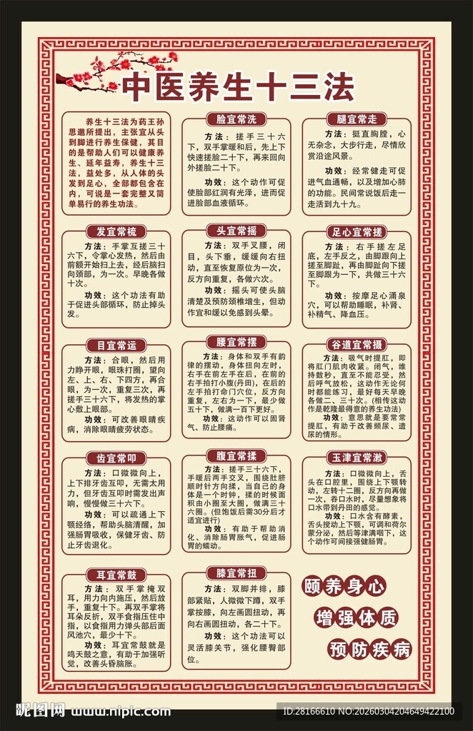 中医养生十三法海报