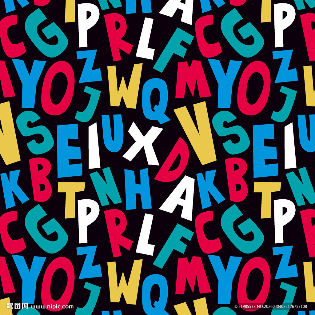 多彩字母背景图案
