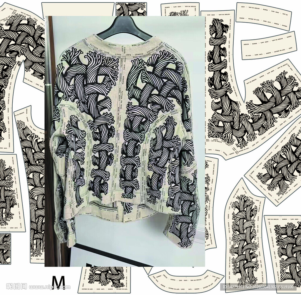 精美花纹长袖服装展示图