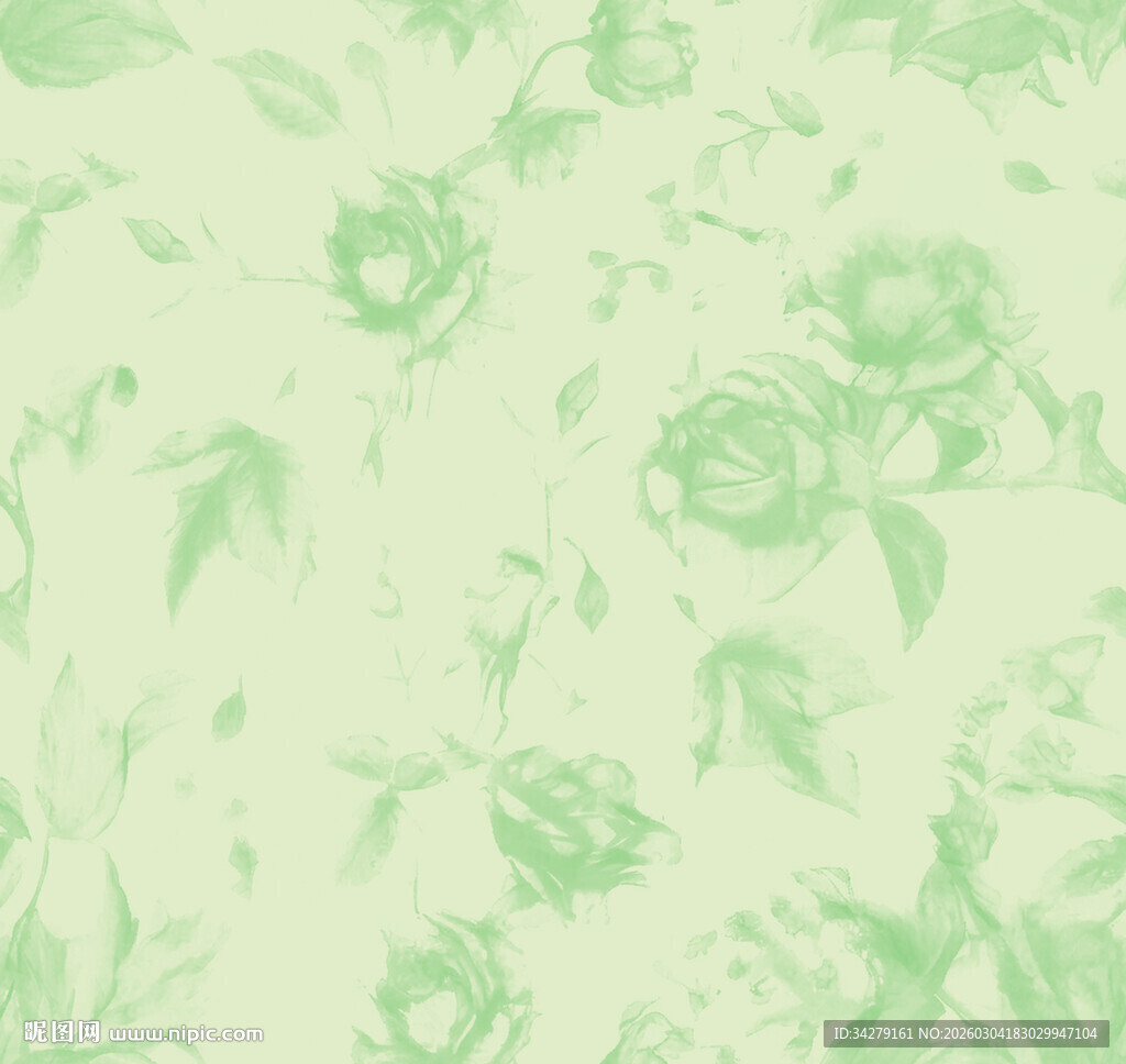 淡绿色花卉纹理背景图