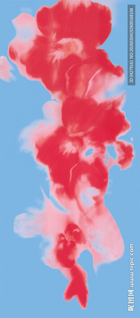 抽象红色水彩艺术图案