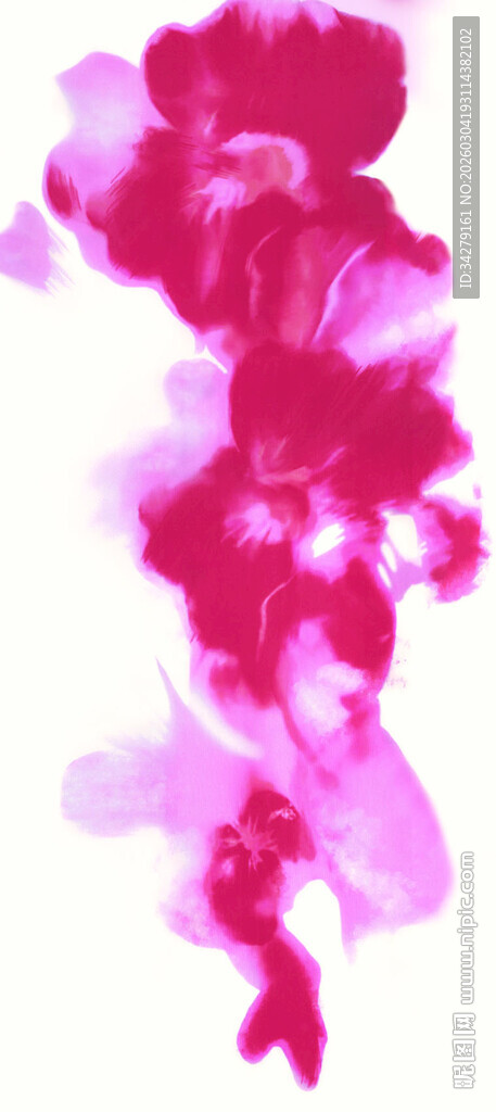 粉色水墨抽象艺术图案