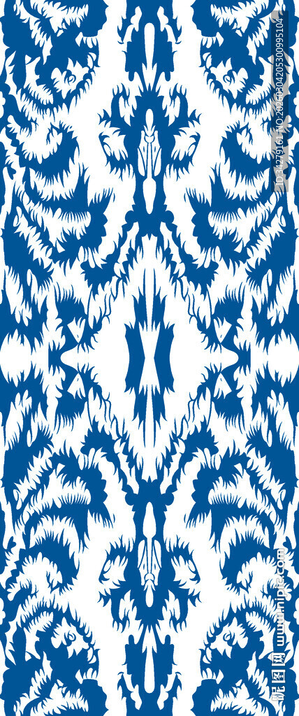 蓝白花纹图案设计