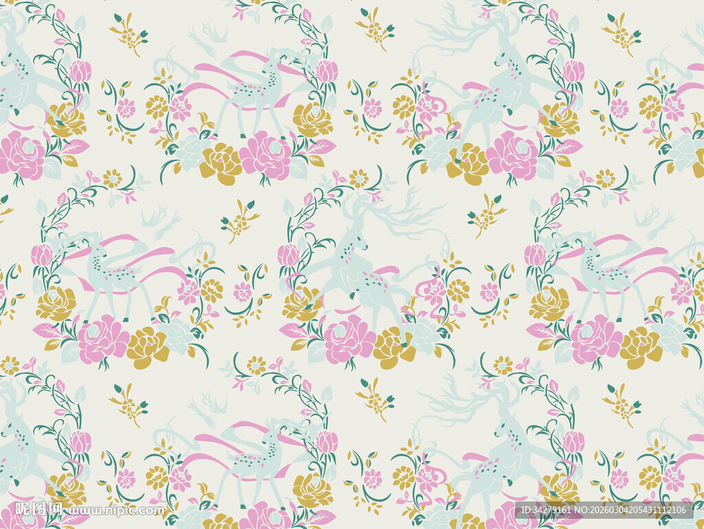 清新花卉图案背景纹理