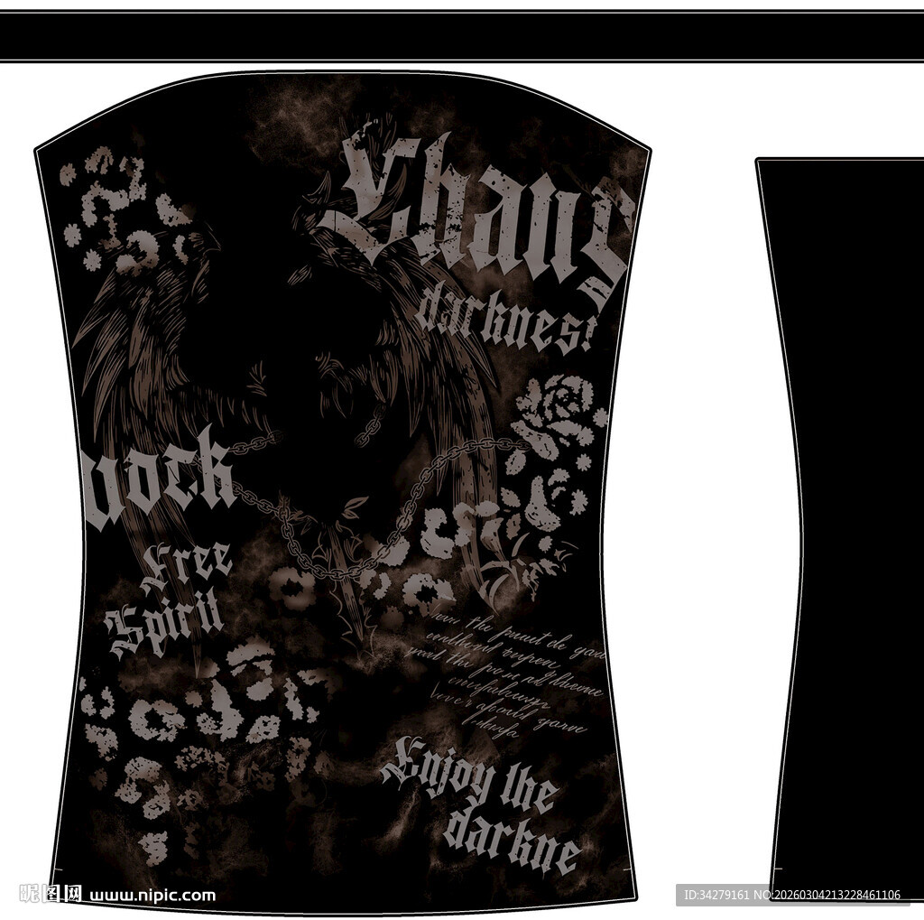 个性摇滚风无袖背心图案