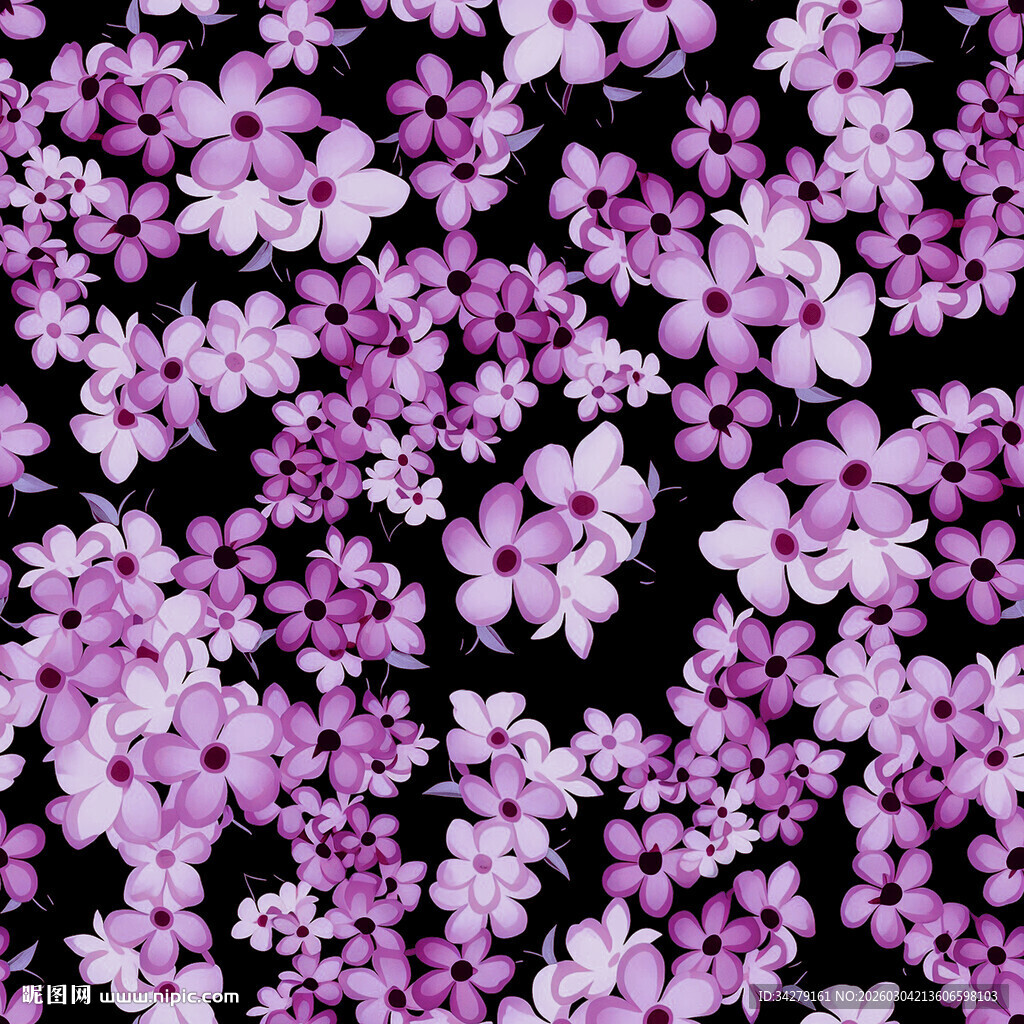 紫色繁花背景图案