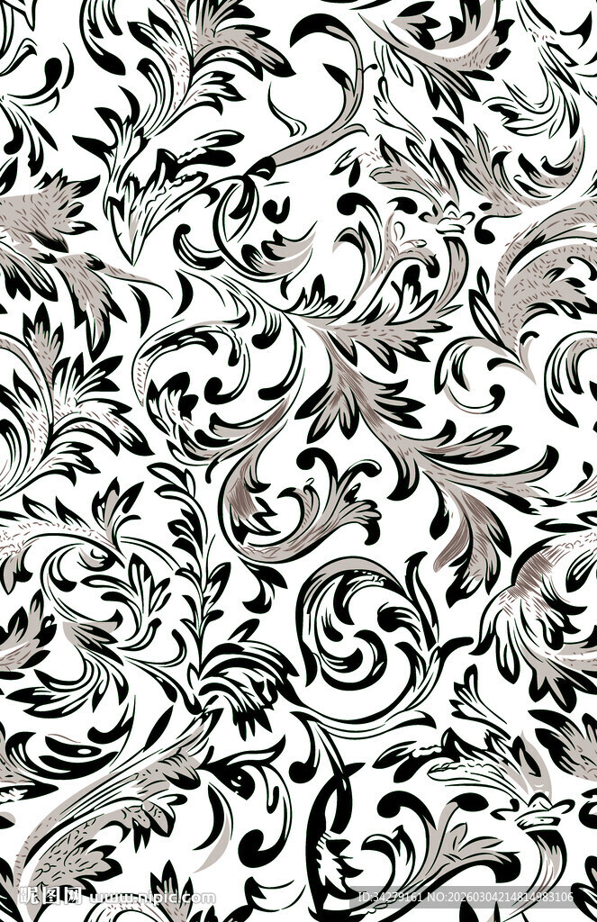 黑白花纹图案设计