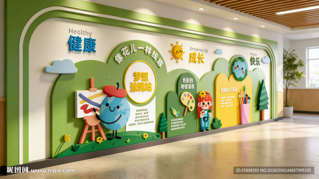 卡通幼儿园文化墙