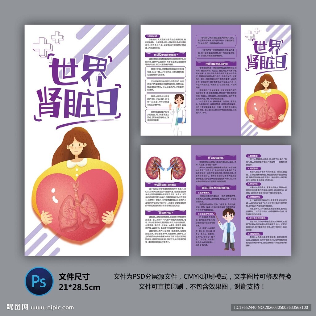 世界肾脏病日三折页
