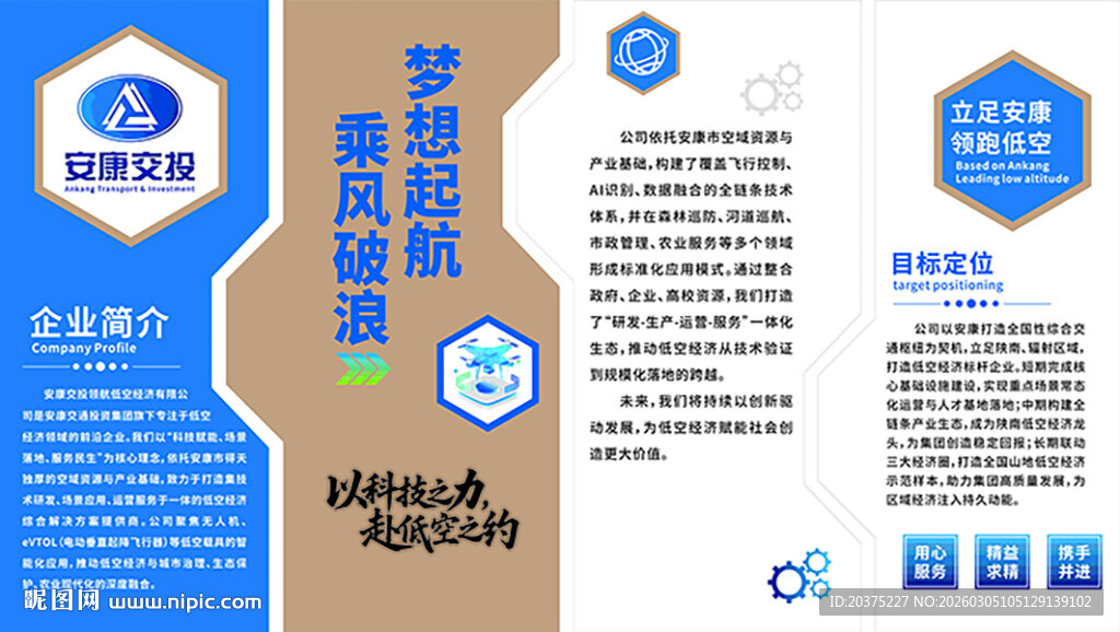 低空经济无人机企业文化墙