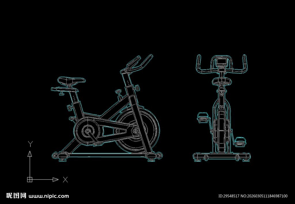 耐力健身器材动感单车立面