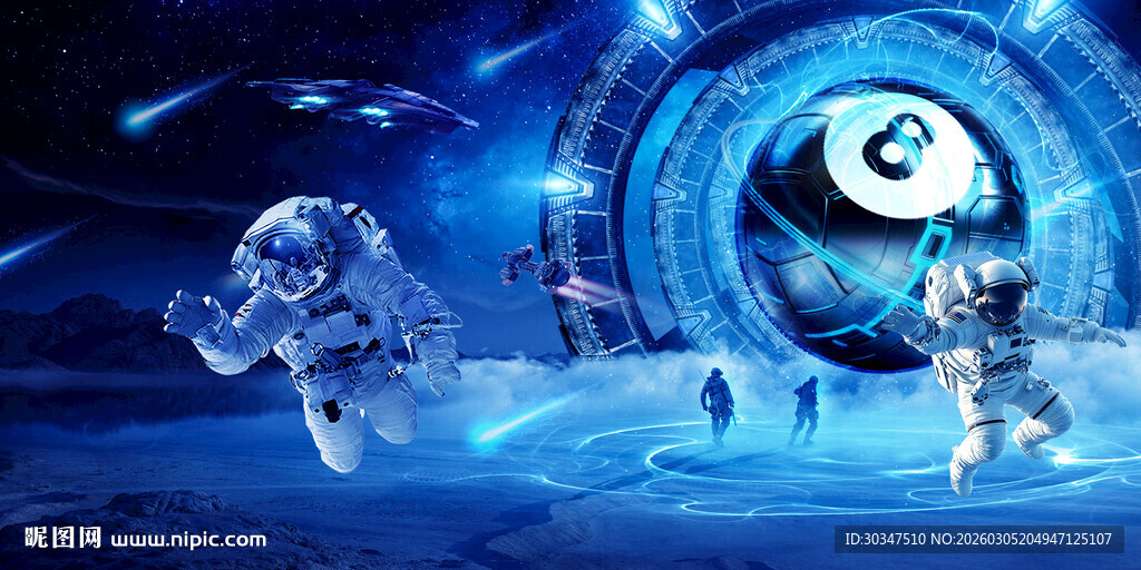 星空宇航员背景墙