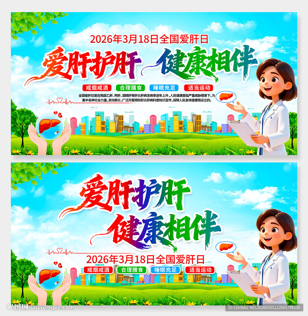 全国爱肝日宣传标语展板
