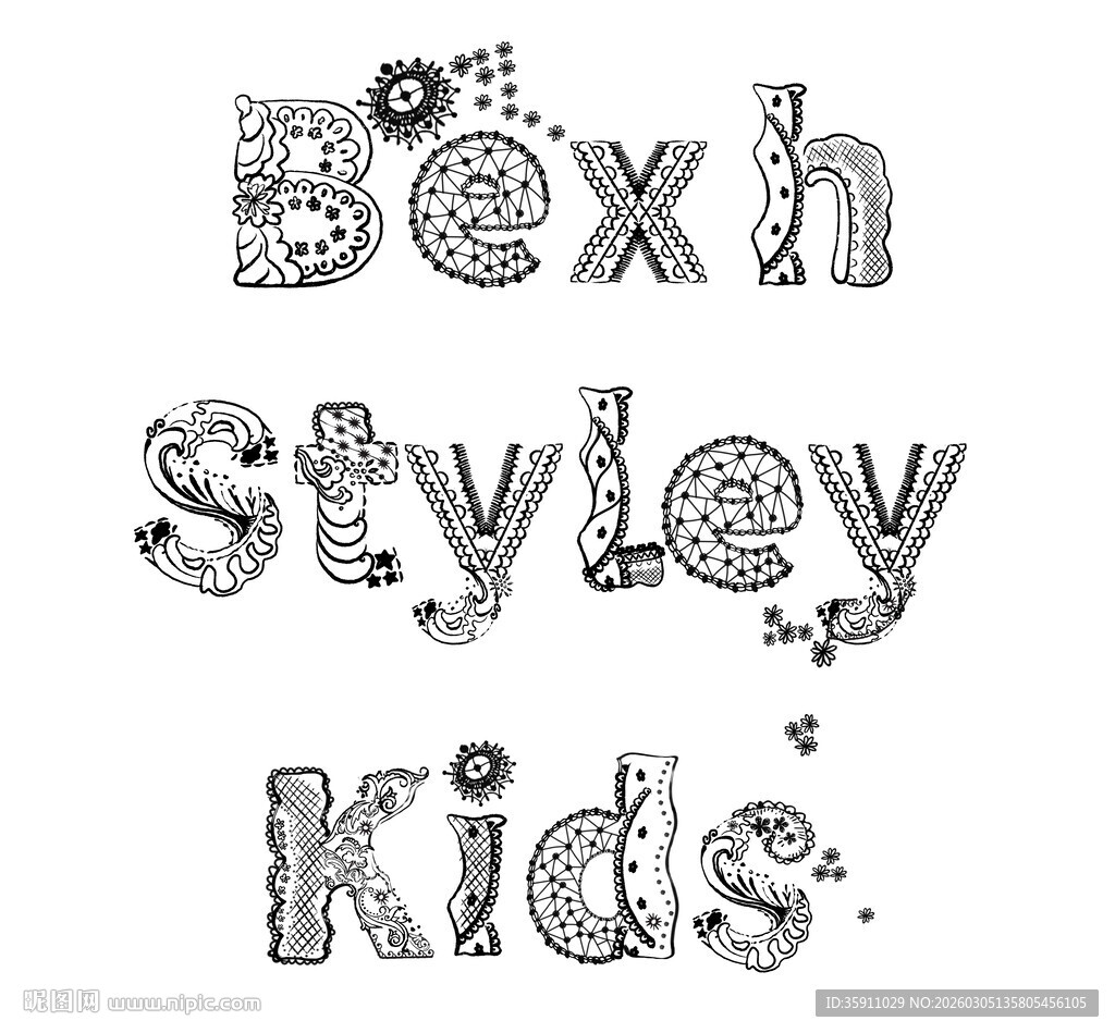 手绘英文服装图案