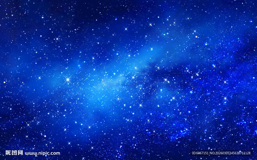 梦幻蓝色星空背景图