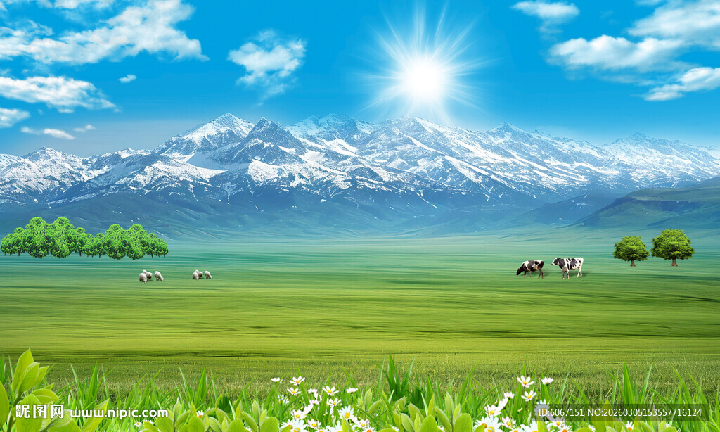 蓝天白云大草原