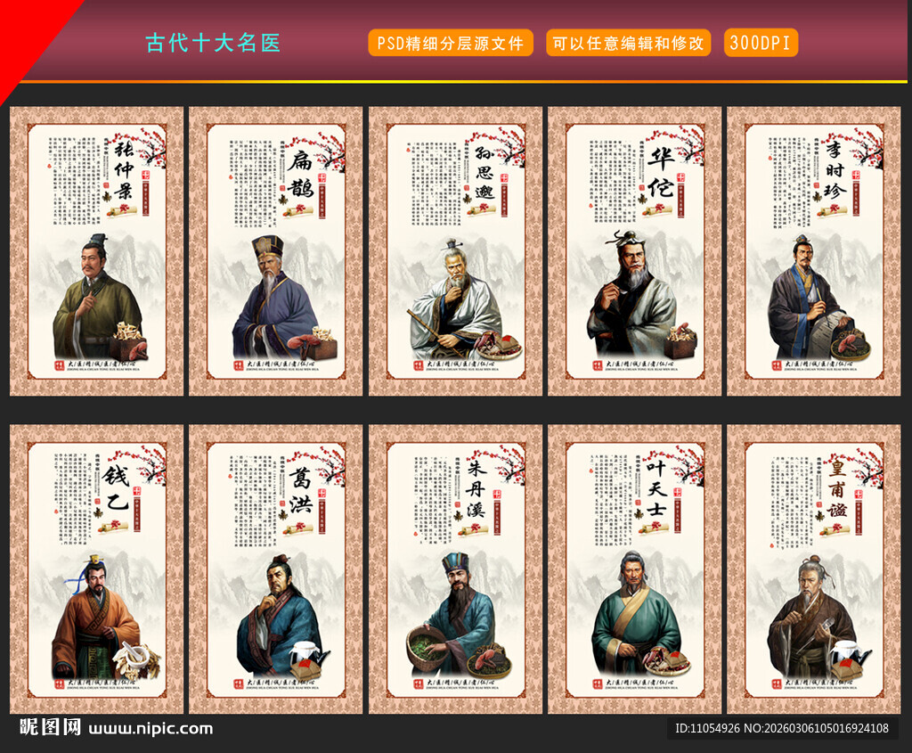 古代十大名医图片